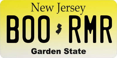 NJ license plate B00RMR