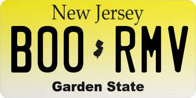 NJ license plate B00RMV