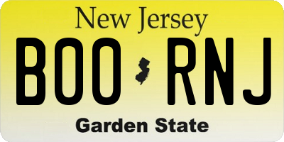 NJ license plate B00RNJ