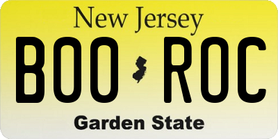 NJ license plate B00ROC