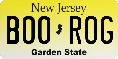 NJ license plate B00ROG