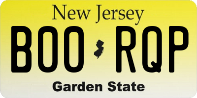 NJ license plate B00RQP