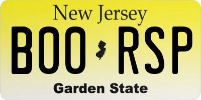 NJ license plate B00RSP