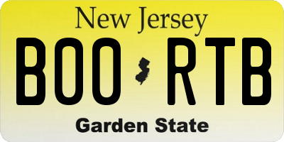 NJ license plate B00RTB