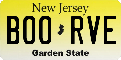 NJ license plate B00RVE