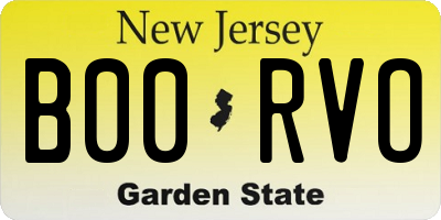 NJ license plate B00RVO