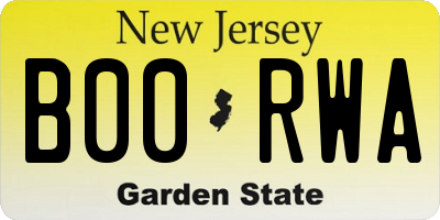 NJ license plate B00RWA