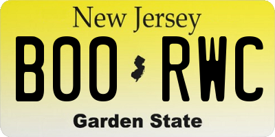 NJ license plate B00RWC