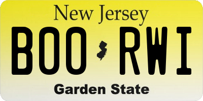 NJ license plate B00RWI