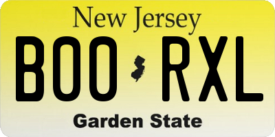 NJ license plate B00RXL