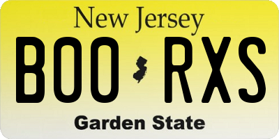 NJ license plate B00RXS