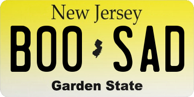 NJ license plate B00SAD