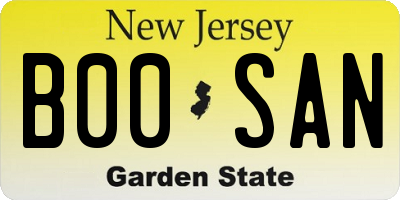 NJ license plate B00SAN