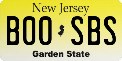 NJ license plate B00SBS