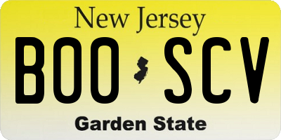 NJ license plate B00SCV