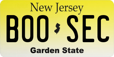 NJ license plate B00SEC