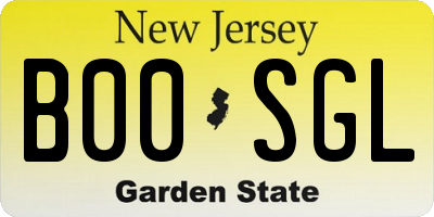 NJ license plate B00SGL