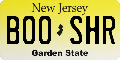 NJ license plate B00SHR