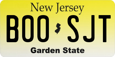 NJ license plate B00SJT