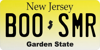 NJ license plate B00SMR