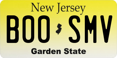 NJ license plate B00SMV