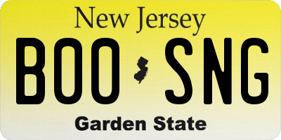 NJ license plate B00SNG