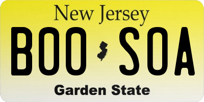 NJ license plate B00SOA