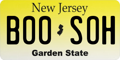NJ license plate B00SOH