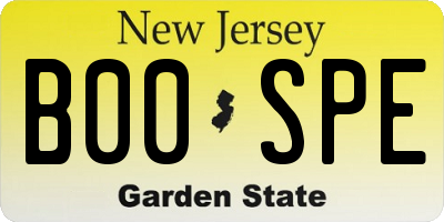NJ license plate B00SPE