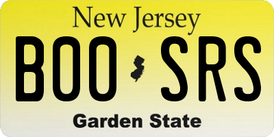 NJ license plate B00SRS