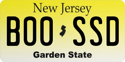NJ license plate B00SSD