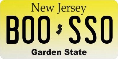 NJ license plate B00SSO