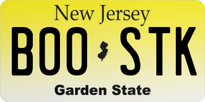 NJ license plate B00STK