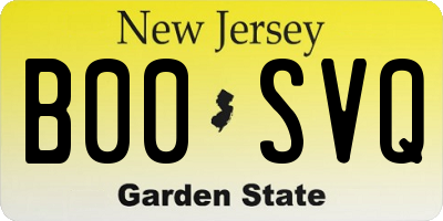 NJ license plate B00SVQ