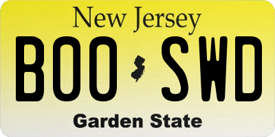 NJ license plate B00SWD