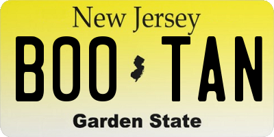 NJ license plate B00TAN