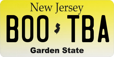 NJ license plate B00TBA