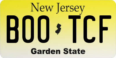 NJ license plate B00TCF