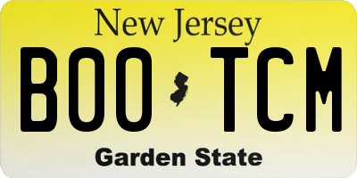 NJ license plate B00TCM