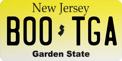 NJ license plate B00TGA