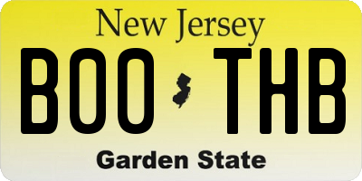 NJ license plate B00THB
