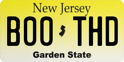 NJ license plate B00THD