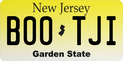 NJ license plate B00TJI