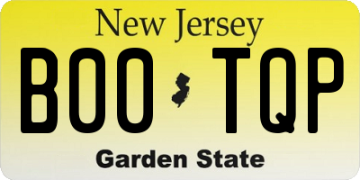 NJ license plate B00TQP