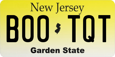 NJ license plate B00TQT