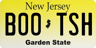NJ license plate B00TSH