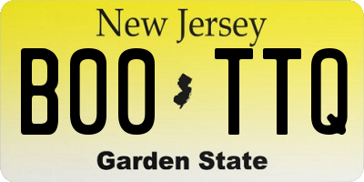NJ license plate B00TTQ