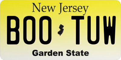NJ license plate B00TUW