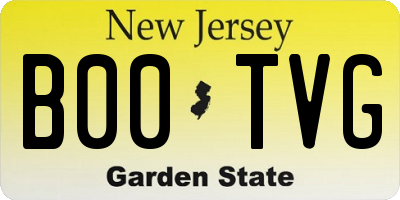 NJ license plate B00TVG