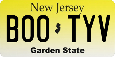 NJ license plate B00TYV